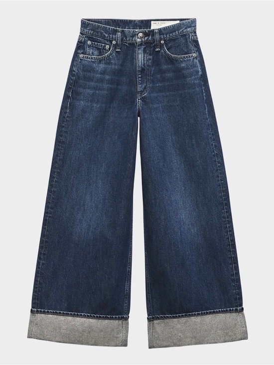 rag & bone Denim - rag & bone Jewel Cuff Wide-Leg High-Rise Jeans